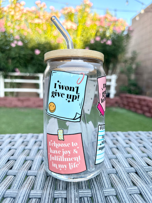 AFFIRMATION STICKY NOTES CAN GLASS