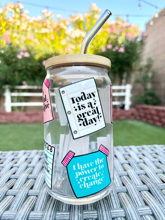 AFFIRMATION STICKY NOTES CAN GLASS