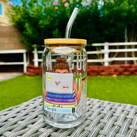 JUST A GIRL BOSS BUILDING AN EMPIRE GLASS CAN