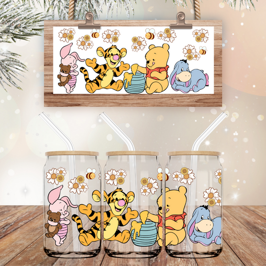 16 OZ SUMMER POOH UV DTF WRAP