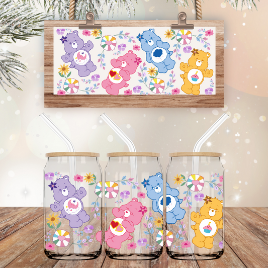 16 OZ SPRING BEARS UV DTF WRAP