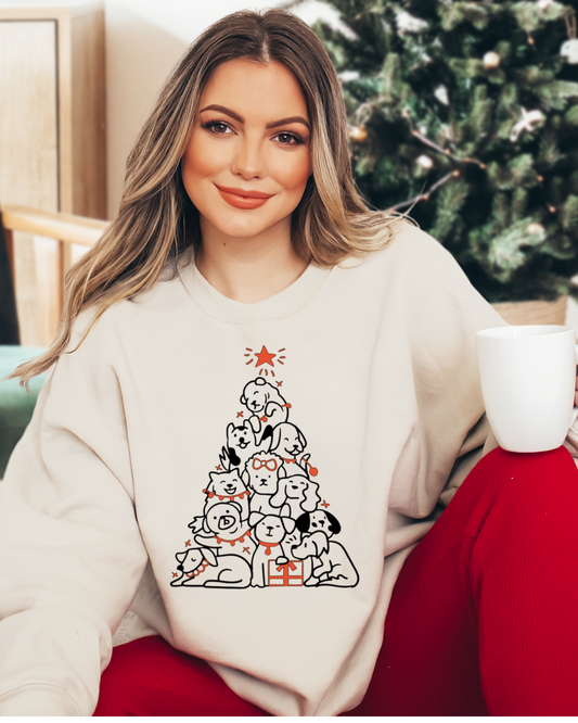 DOG CHRISTMAS TREE SWEATSHIRT