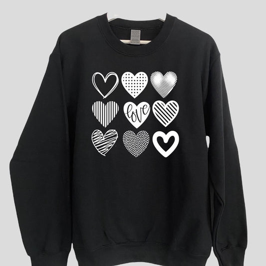 DOODLE HEART SWEATSHIRT