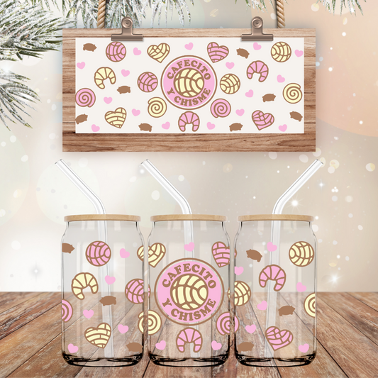 16 OZ CAFECITO Y CHISME   UV DTF WRAP