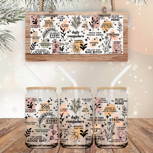 16 OZ DAILY REMINDER UV DTF WRAP