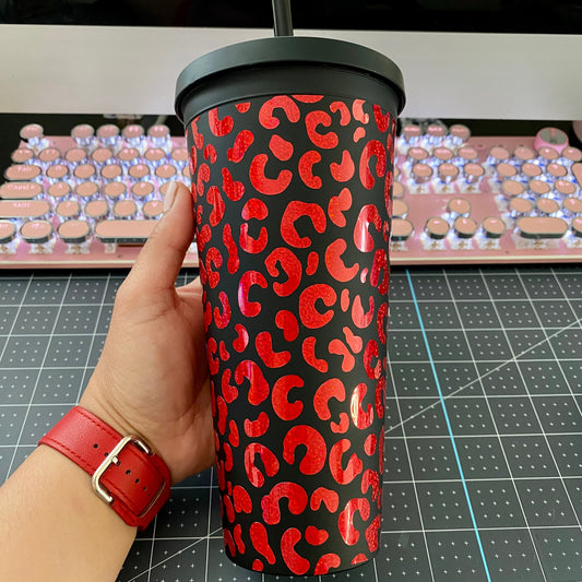CHEETAH MATTE BLACK TUMBLER