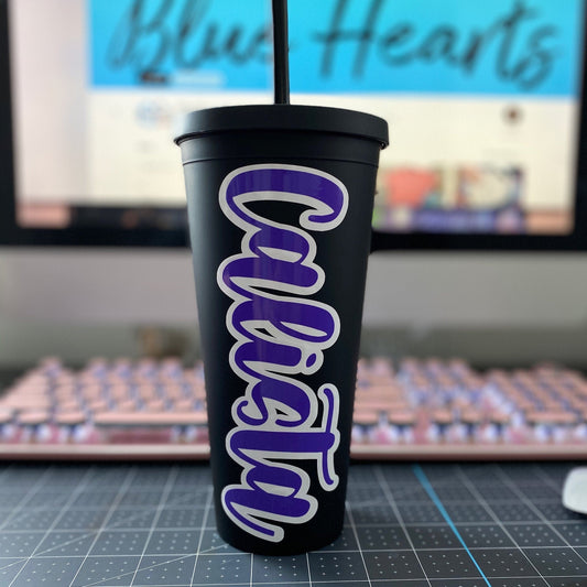 PERSONALIZED MATTE BLACK TUMBLER