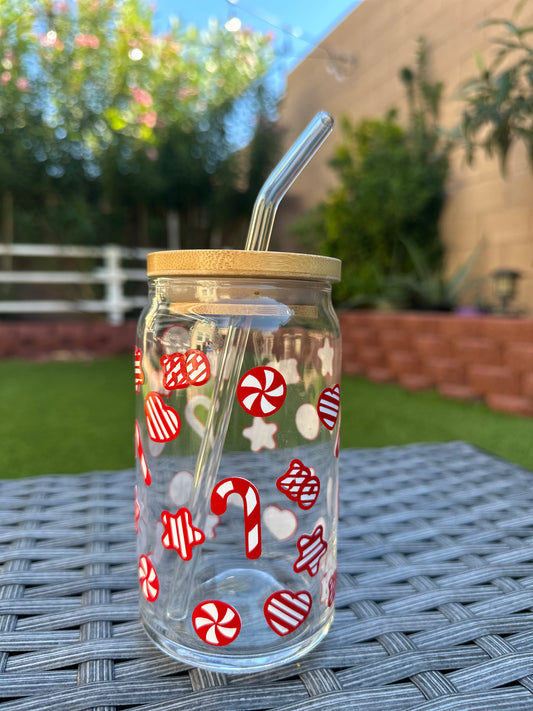 CANDY CANE CAN GLASS