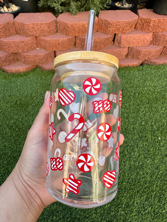 CANDY CANE CAN GLASS