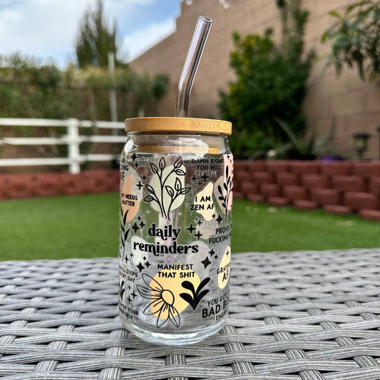 DAILY REMINDER GLASS CAN