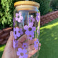 RETRO DAISY FLOWERS CAN GLASS