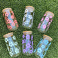 RETRO DAISY FLOWERS CAN GLASS