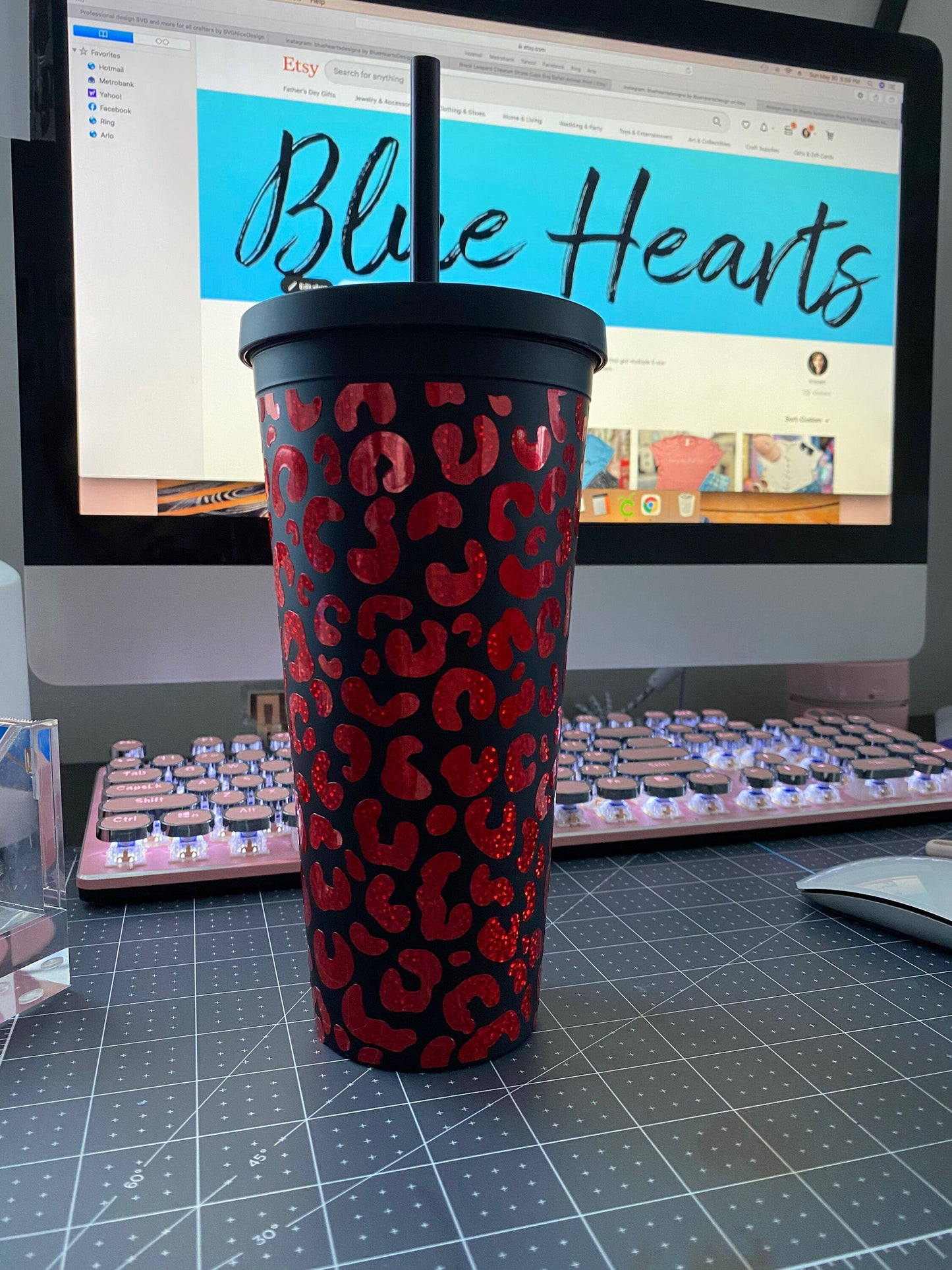 CHEETAH MATTE BLACK TUMBLER