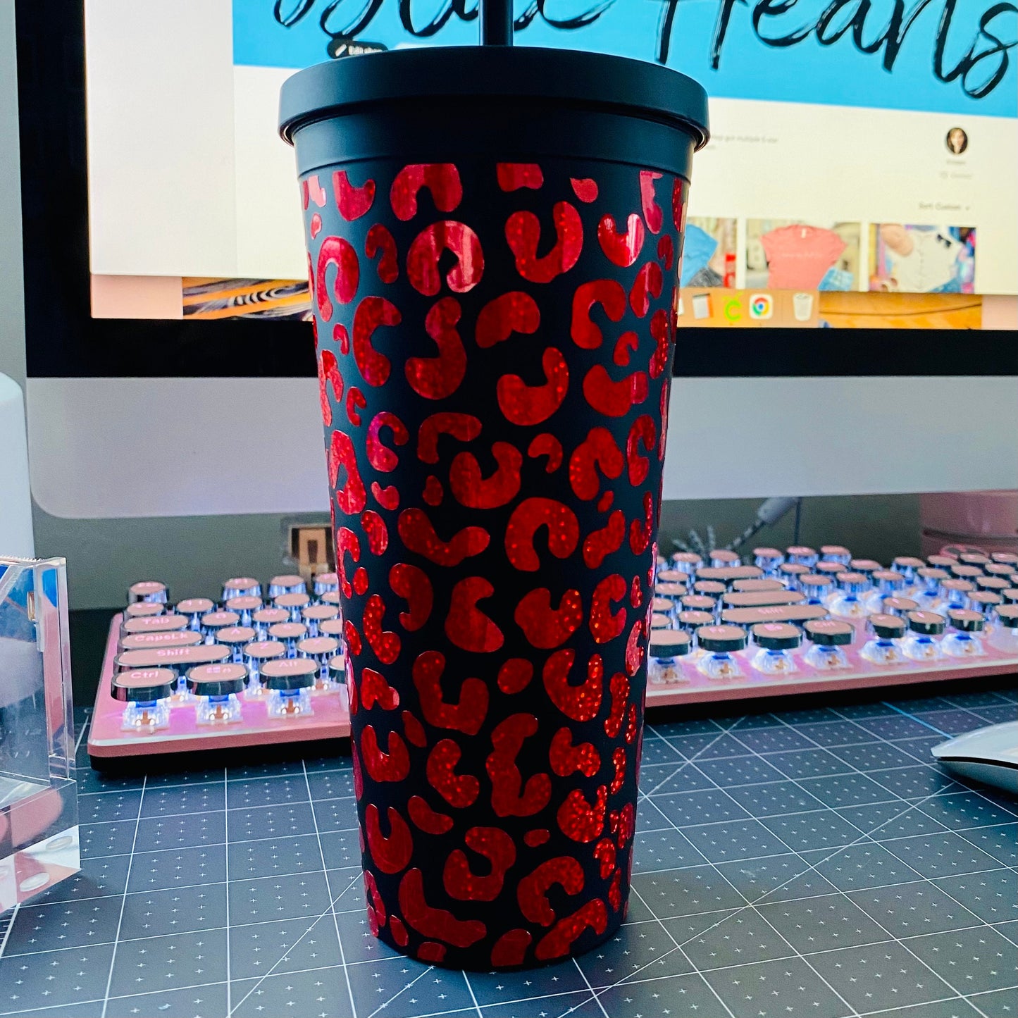 CHEETAH MATTE BLACK TUMBLER