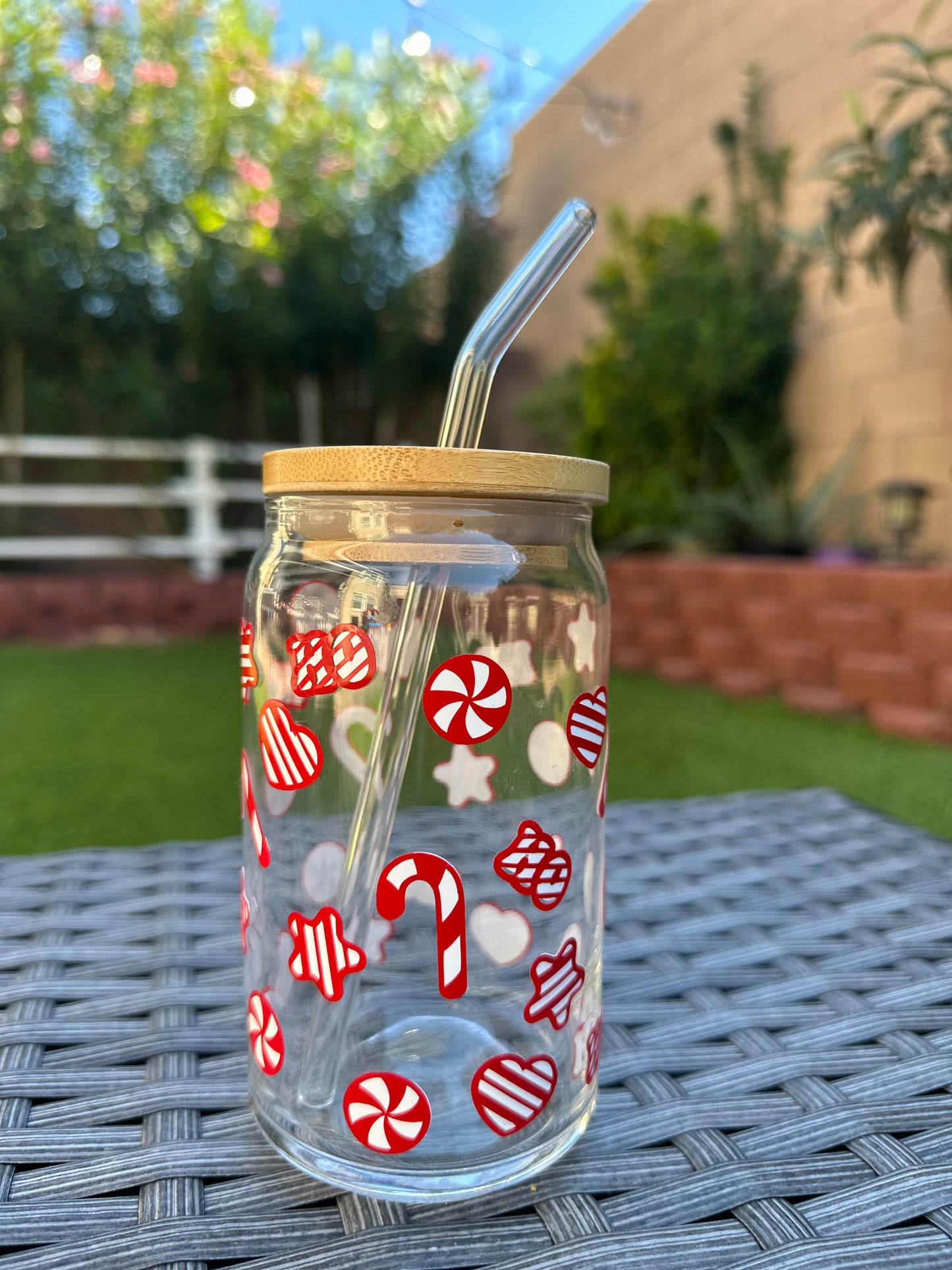CANDY CANE CAN GLASS