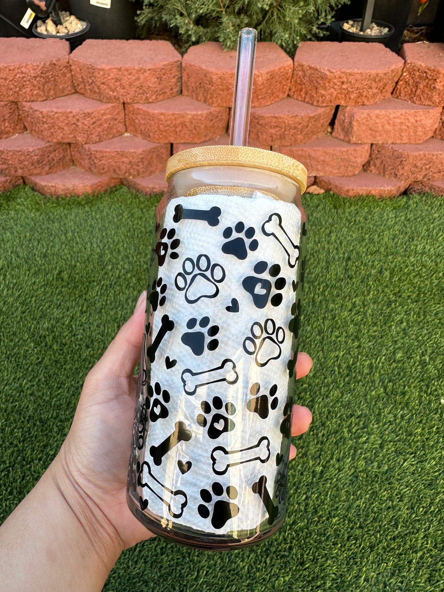 DOG PAWS CAN GLASS