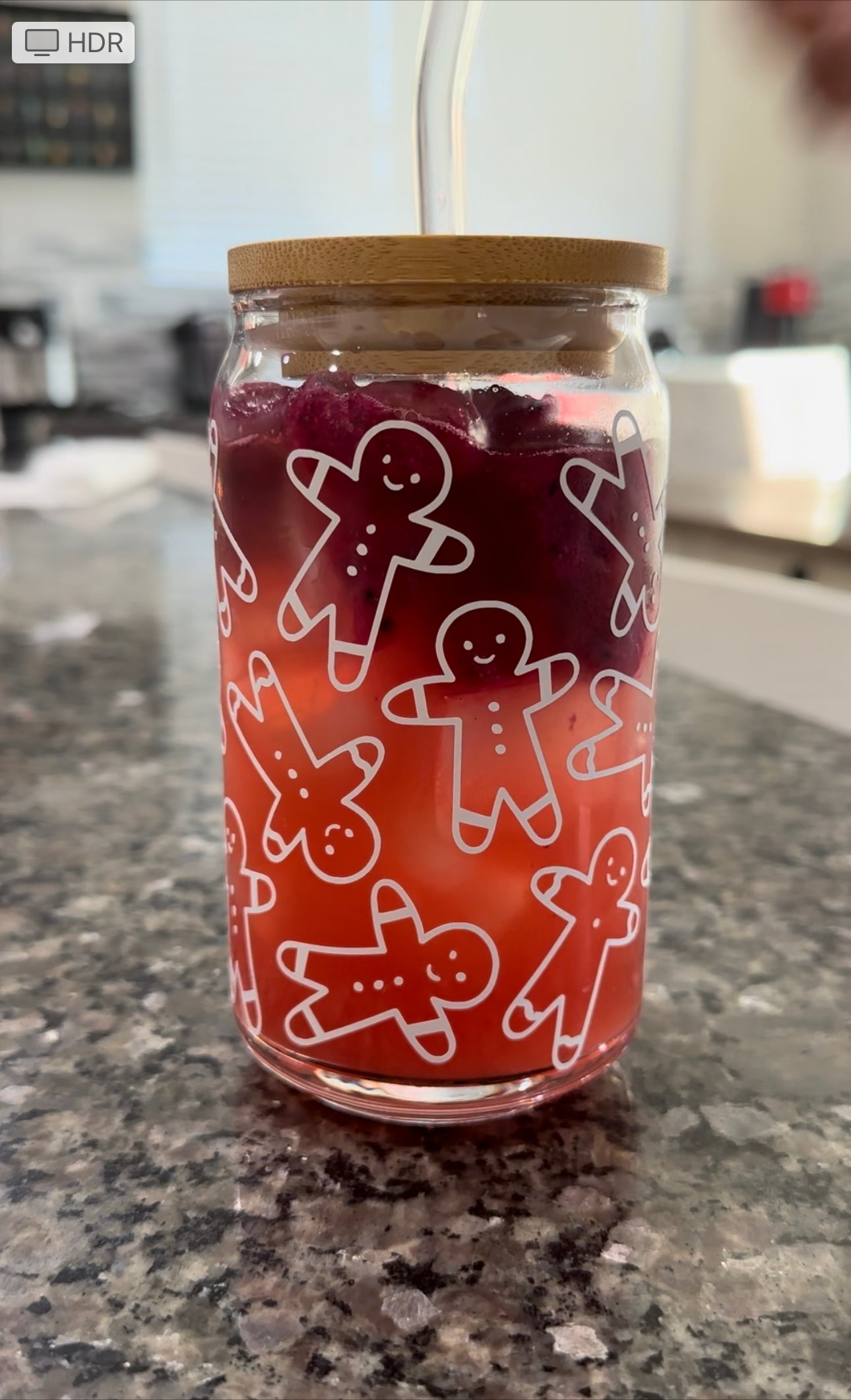 GINGERBREAD MAN CAN GLASS