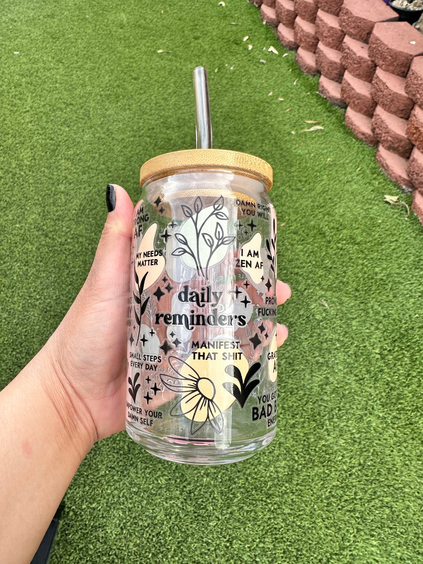 DAILY REMINDER GLASS CAN